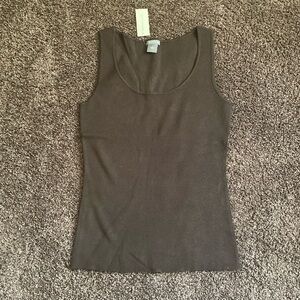 NWT Ann Taylor Brown Ribbed Sweater Full Length Tank Top